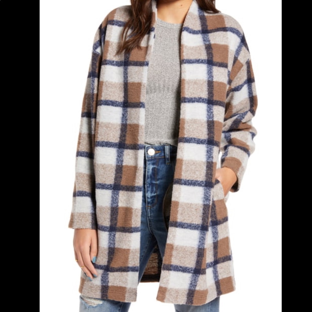 Nordstrom Cotton Emporium Plaid Coat
